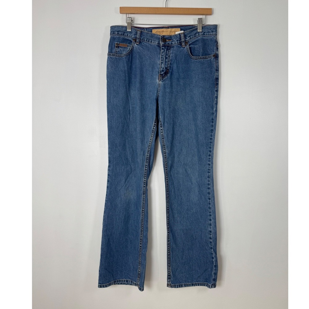 Classic Eddie Bauer Womens Size 10 Bootcut Jeans Med Wash Blue Regular Fit Denim